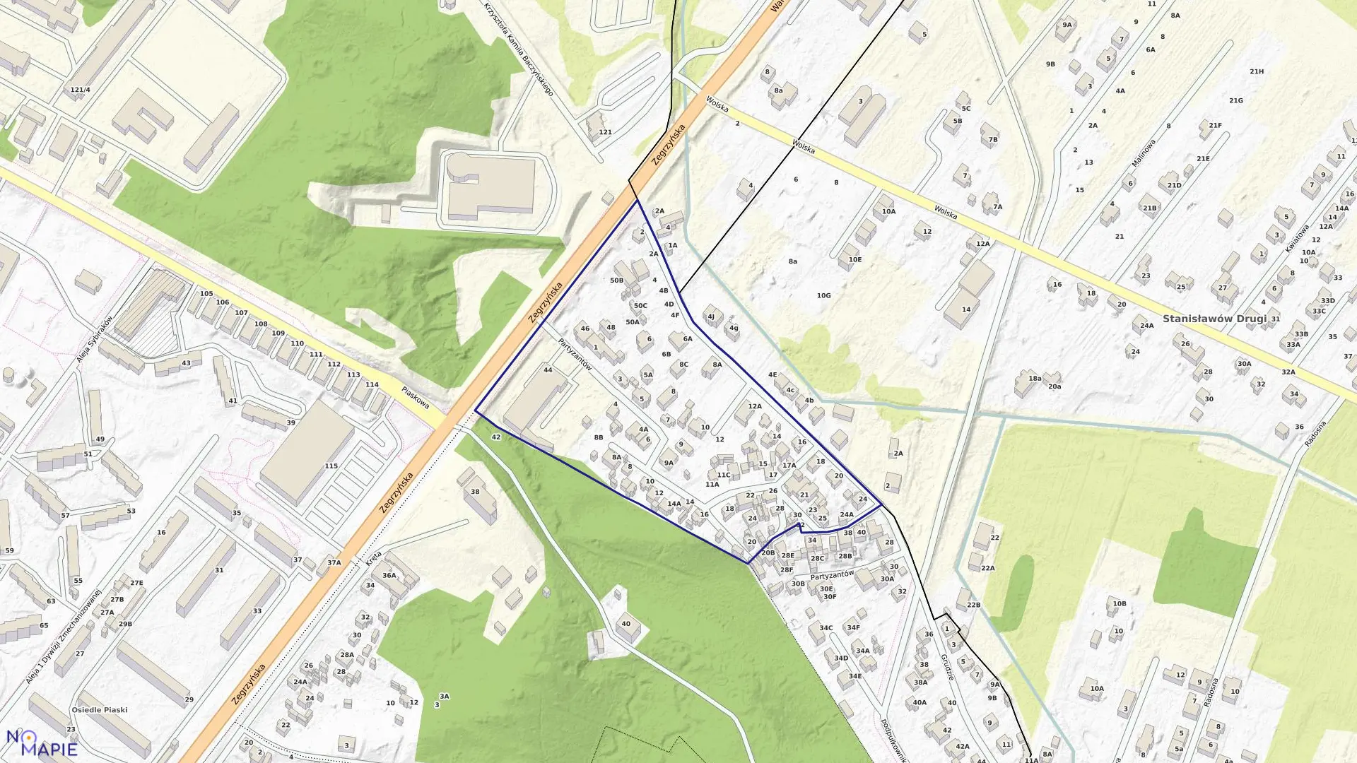 Mapa obrębu 13 w mieście Legionowo