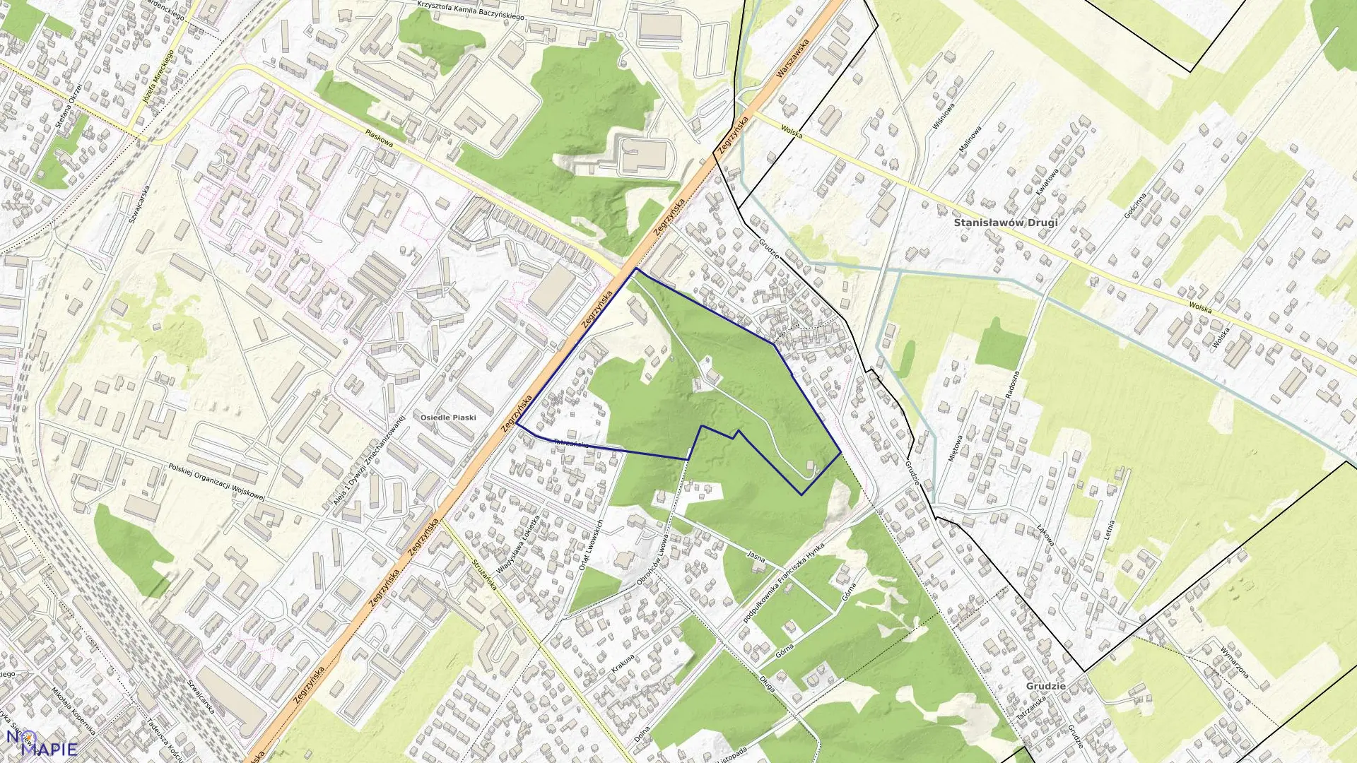 Mapa obrębu 16 w mieście Legionowo