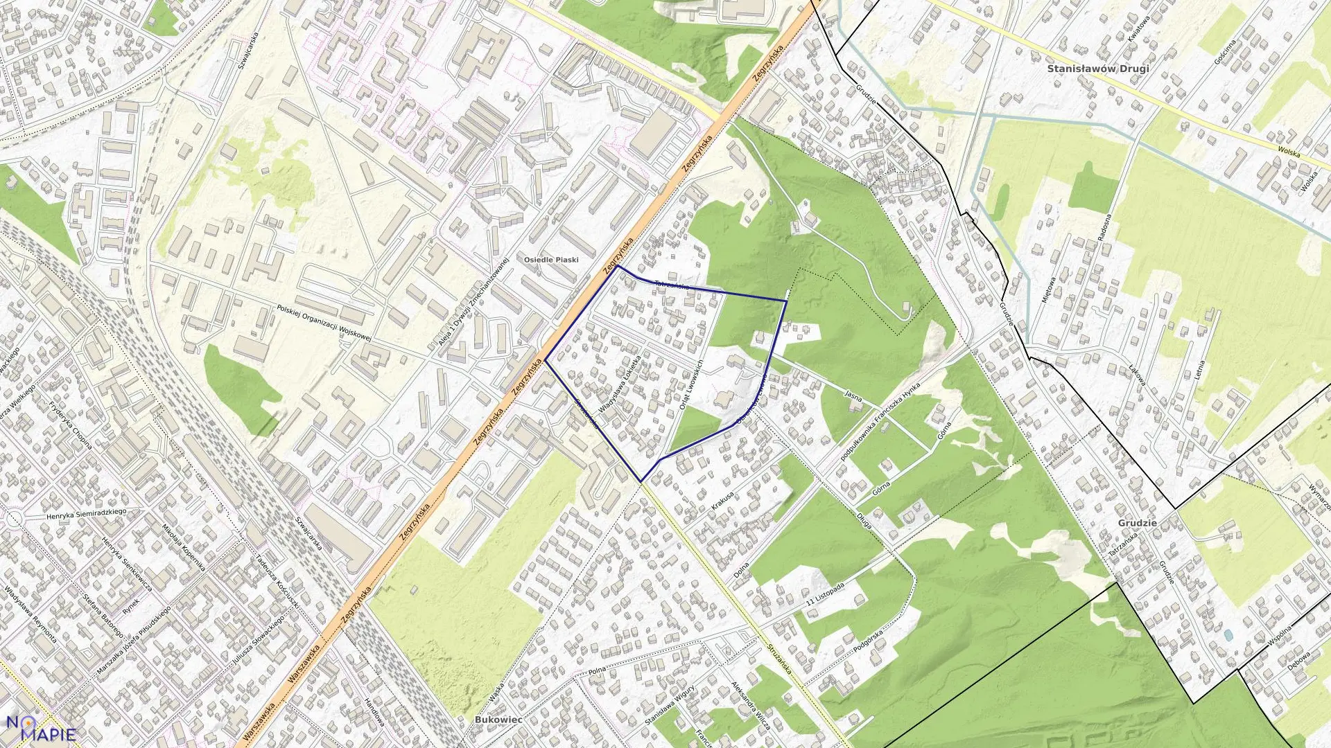 Mapa obrębu 17 w mieście Legionowo