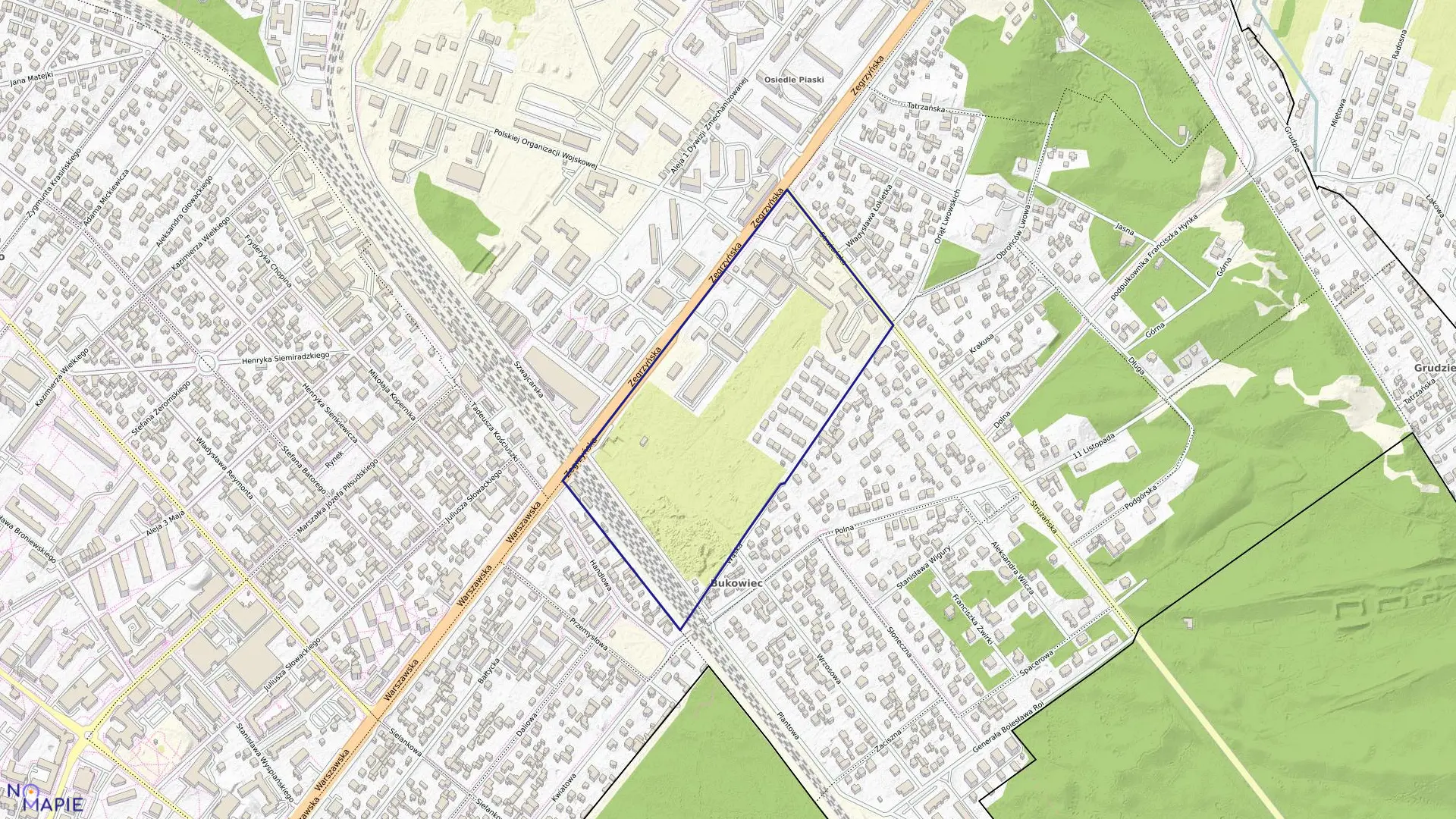 Mapa obrębu 21 w mieście Legionowo