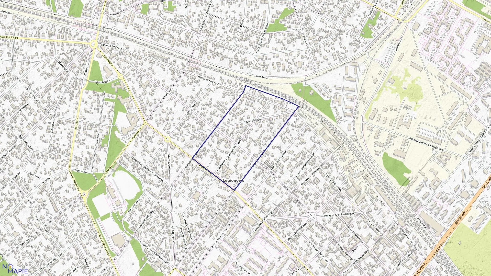 Mapa obrębu 36 w mieście Legionowo