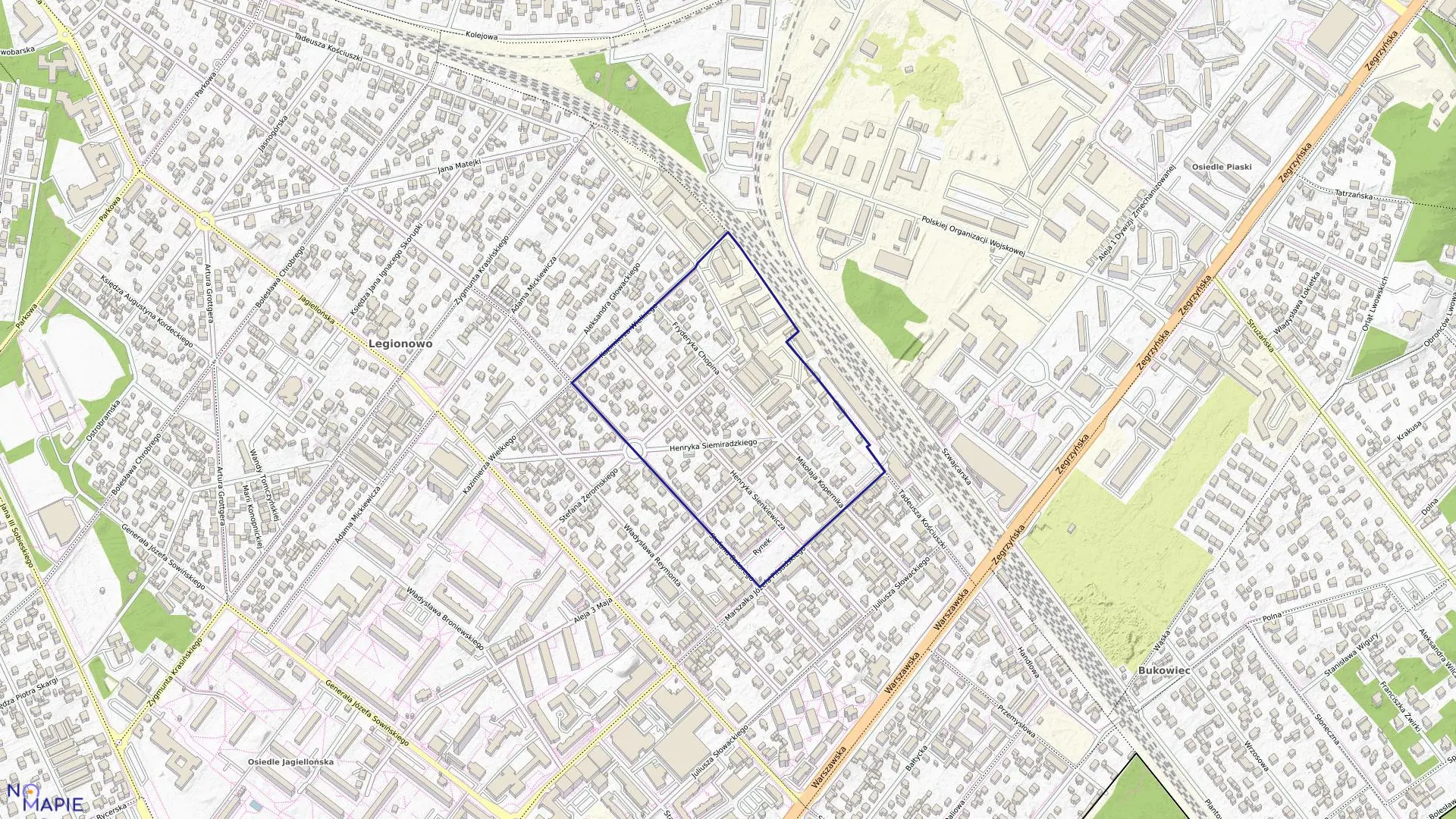 Mapa obrębu 41 w mieście Legionowo