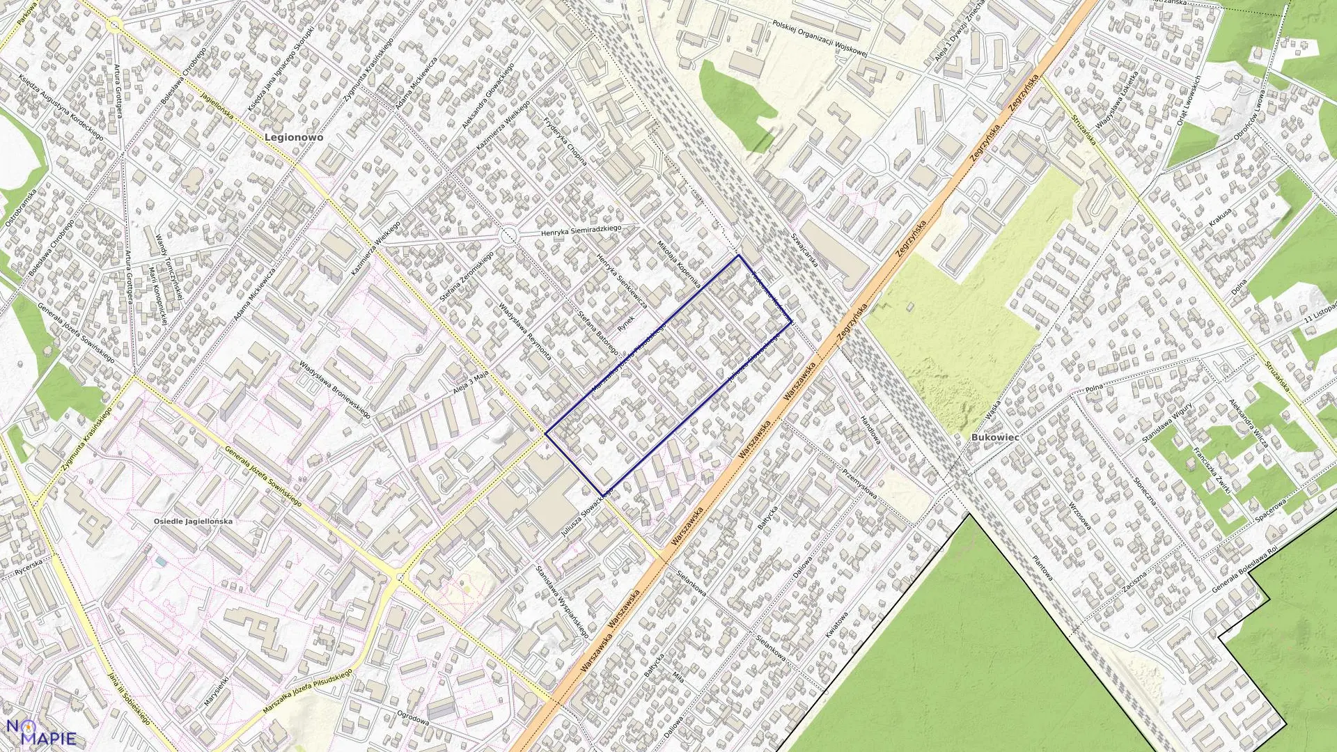 Mapa obrębu 43 w mieście Legionowo