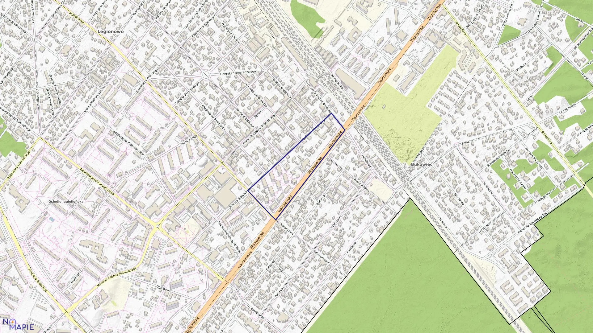 Mapa obrębu 44 w mieście Legionowo