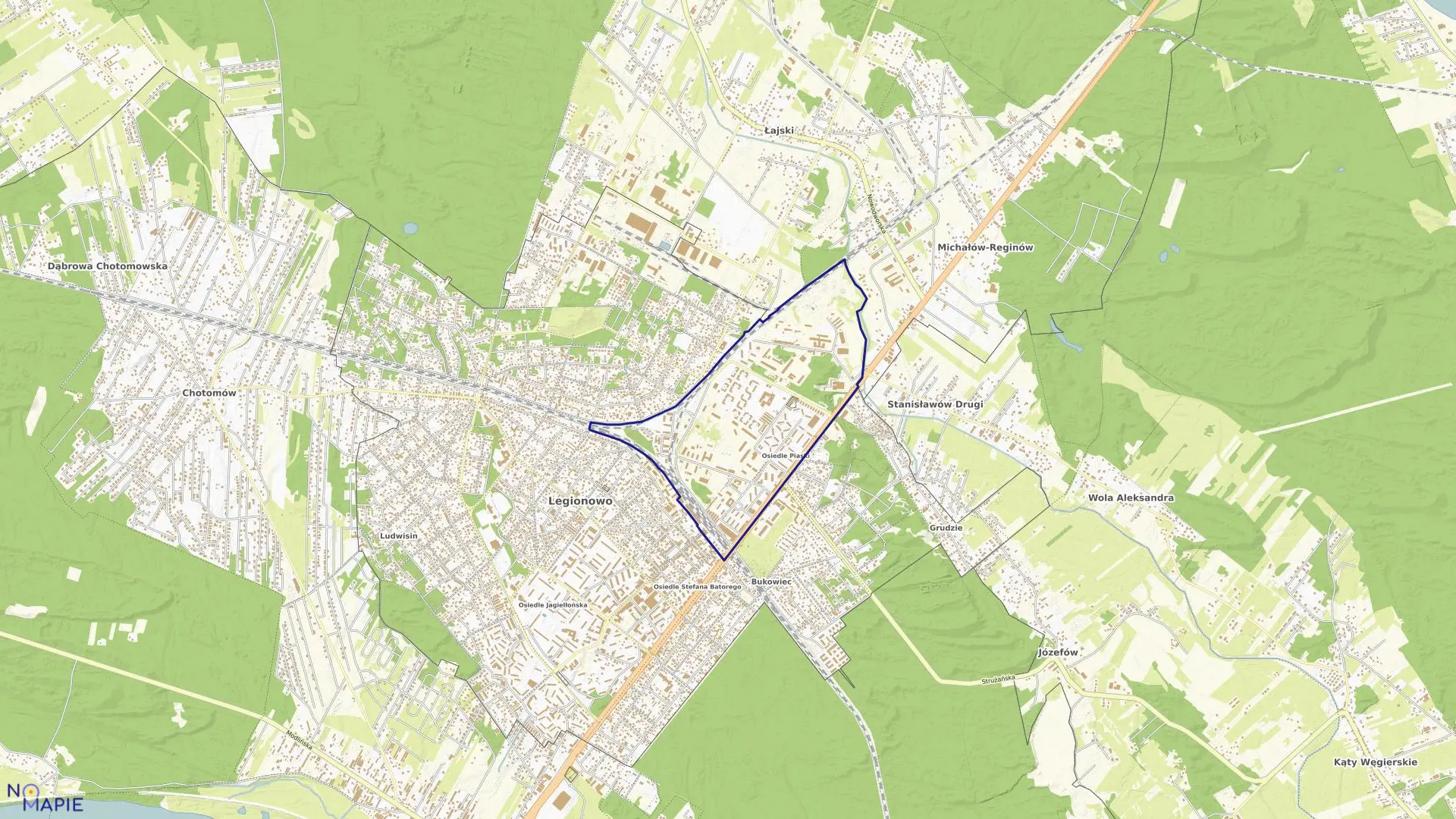 Mapa obrębu 63 w mieście Legionowo