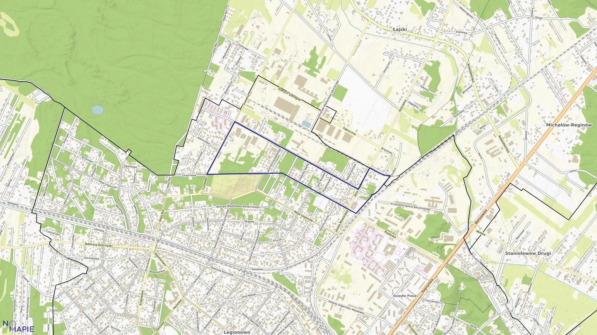 Mapa obrębu 69 w mieście Legionowo