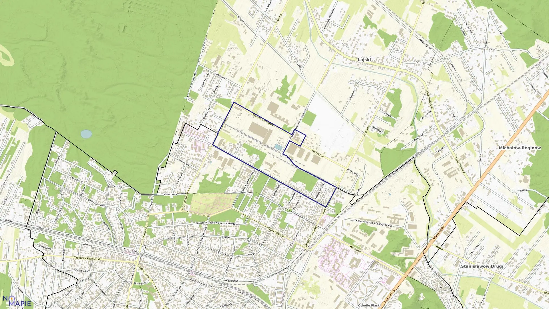 Mapa obrębu 70 w mieście Legionowo