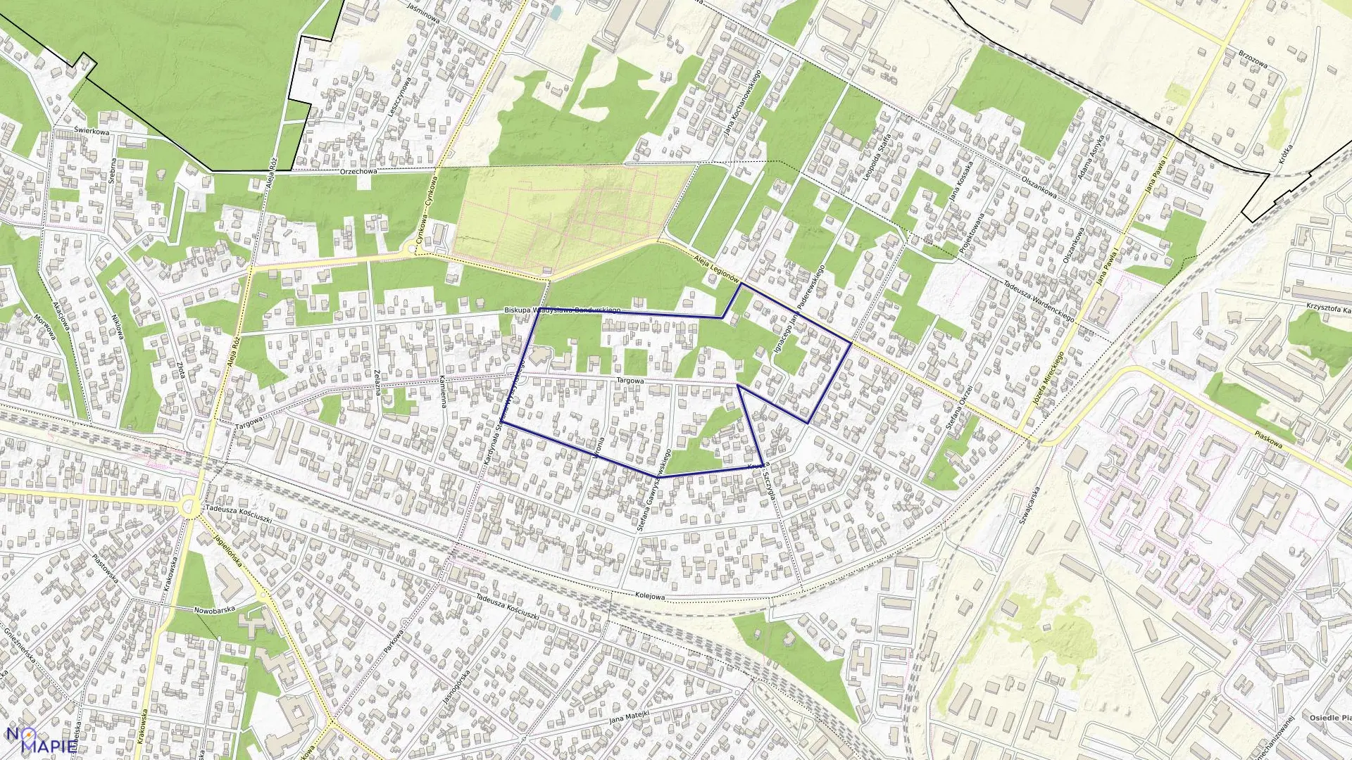 Mapa obrębu 9 w mieście Legionowo